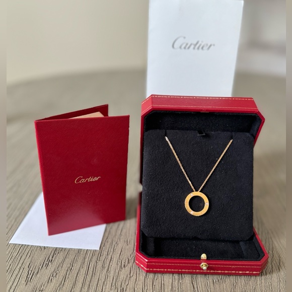 ‼️SOLD‼️ Cartier Love Necklace, 3 Diamonds, RG Inc Authenticity Card/Box/Receipt - Picture 15 of 16